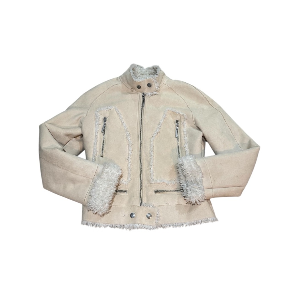 Y2K BEBE Cream Suede & Fur jacket